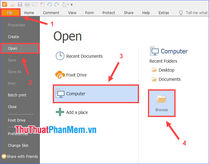 Chọn Browse tìm đến file cần mở