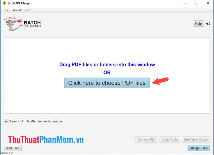 Chọn Click here to choose PDF files