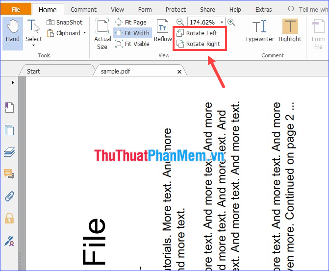 Chọn Rotate Right hoặc Rotate Left