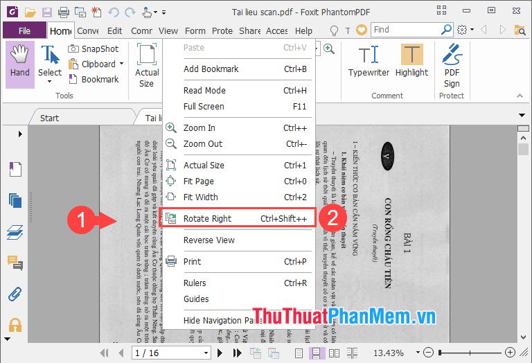 Chọn Rotate Right