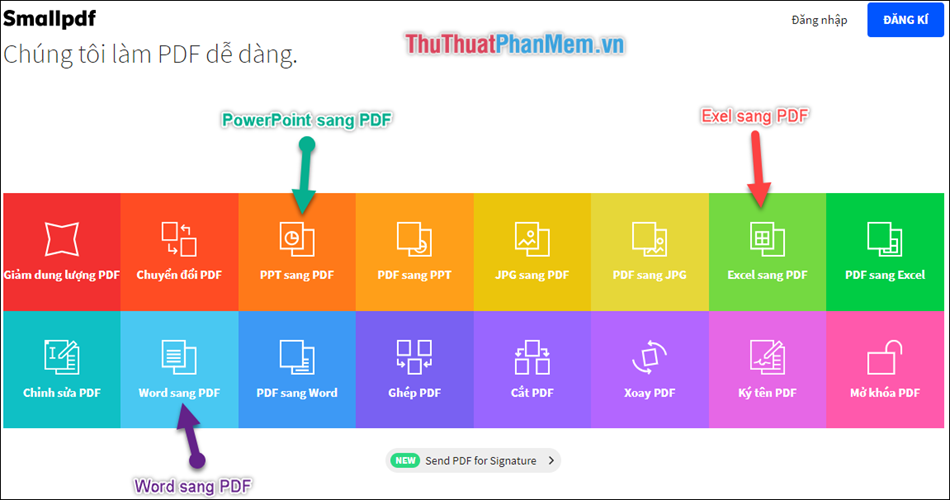 Sử dụng trang web trực tuyến SmallPDF